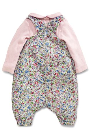 Floral Dungarees And Bodysuit Set (0mths-2yrs)